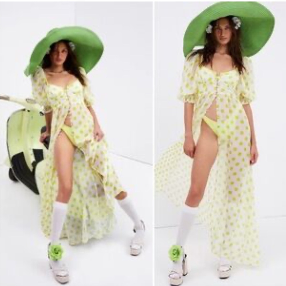 New! For Love And Lemons Polka Dot Coverup